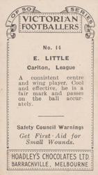 1934 Hoadley's Victorian Footballers #14 Eric Little Back